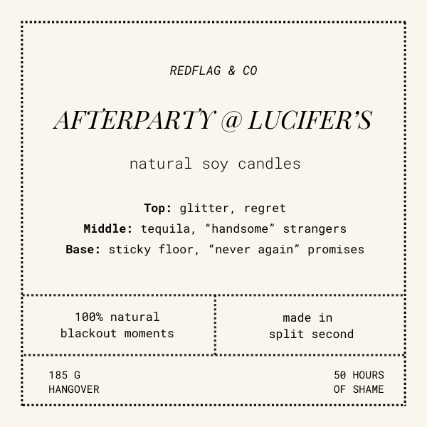 "Afterparty @ Lucifer's" scented soy candle - Peppered Passionfruit