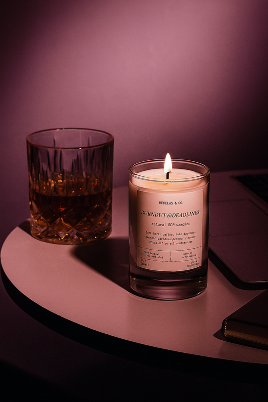 "Burnout & Deadlines" scented soy candle - Christmas Warmth