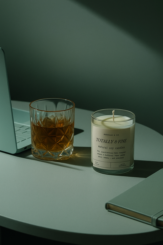 "Totally Fine" scented soy candle - Cinnamon Vanilla